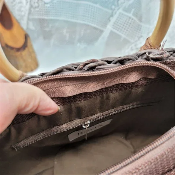 Rolf's Gardenia Mini Purse Basket Weave Wood Handle NWT - Picture 9 of 10